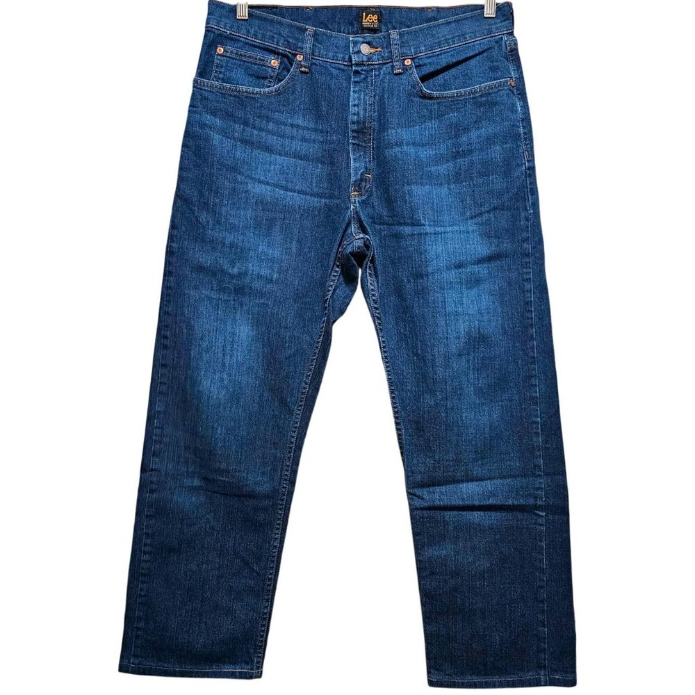 Lee Premium Select Regular Fit Mens Jeans Size 36X34 Dark Blue Denim